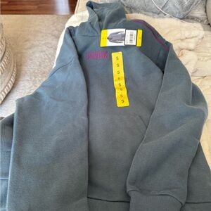 Puma Heather Gray Pullover Hoodie with Pink Accent